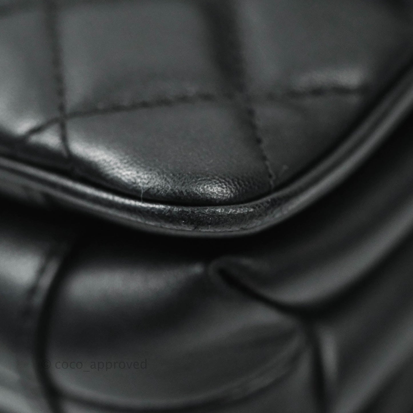 Chanel Coco Vintage Flap Bag Black Lambskin Aged Gold Hardware