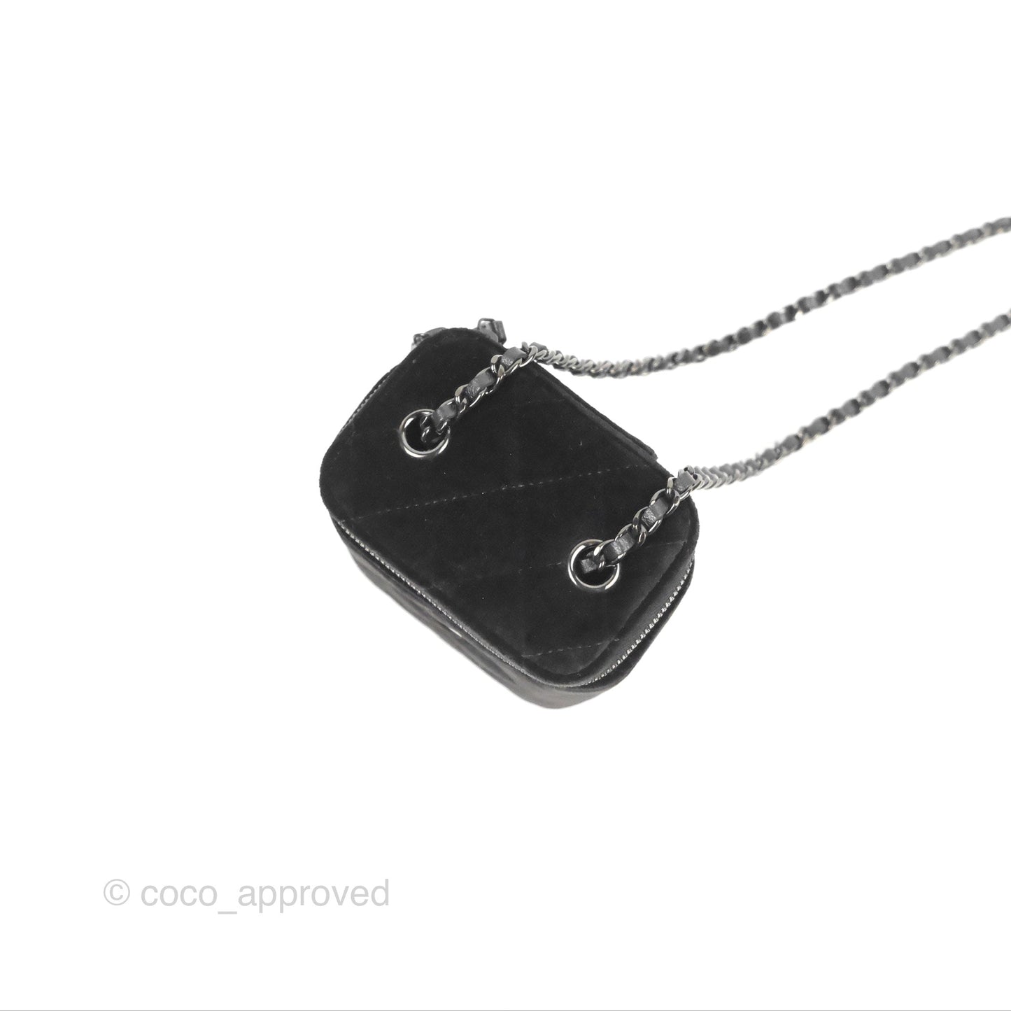 Chanel Mini Vanity with Classic Chain Black Velvet Black Hardware