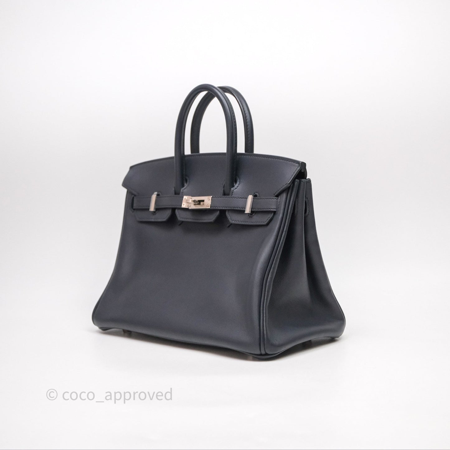 Hermes Birkin 25 Indigo Blue Swift Palladium Hardware