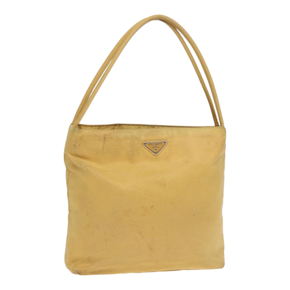 Luxury Prada Tote Bag Nylon Yellow Silver  89557