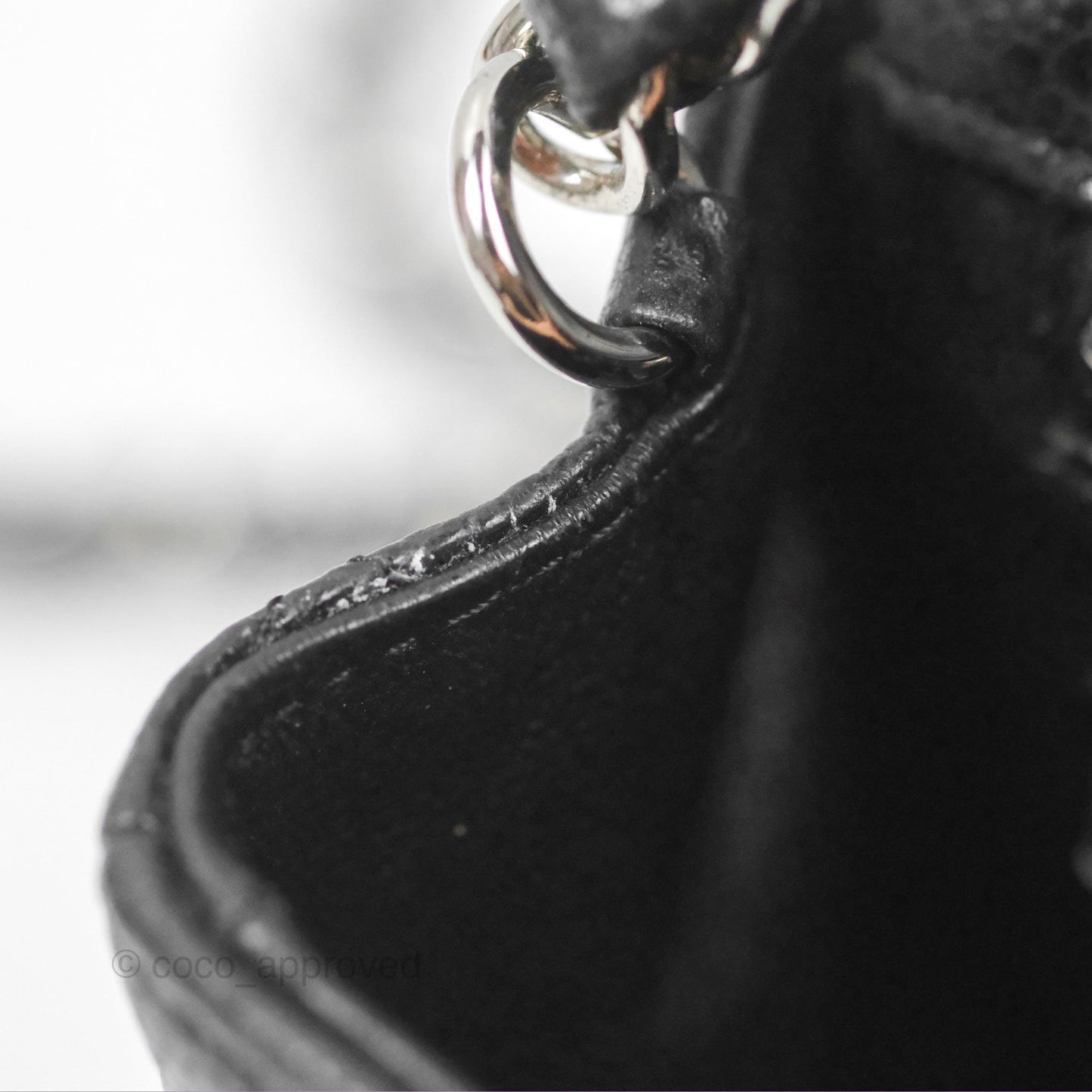 Chanel Classic Quilted Mini Rectangular Flap Black Caviar Silver Hardware