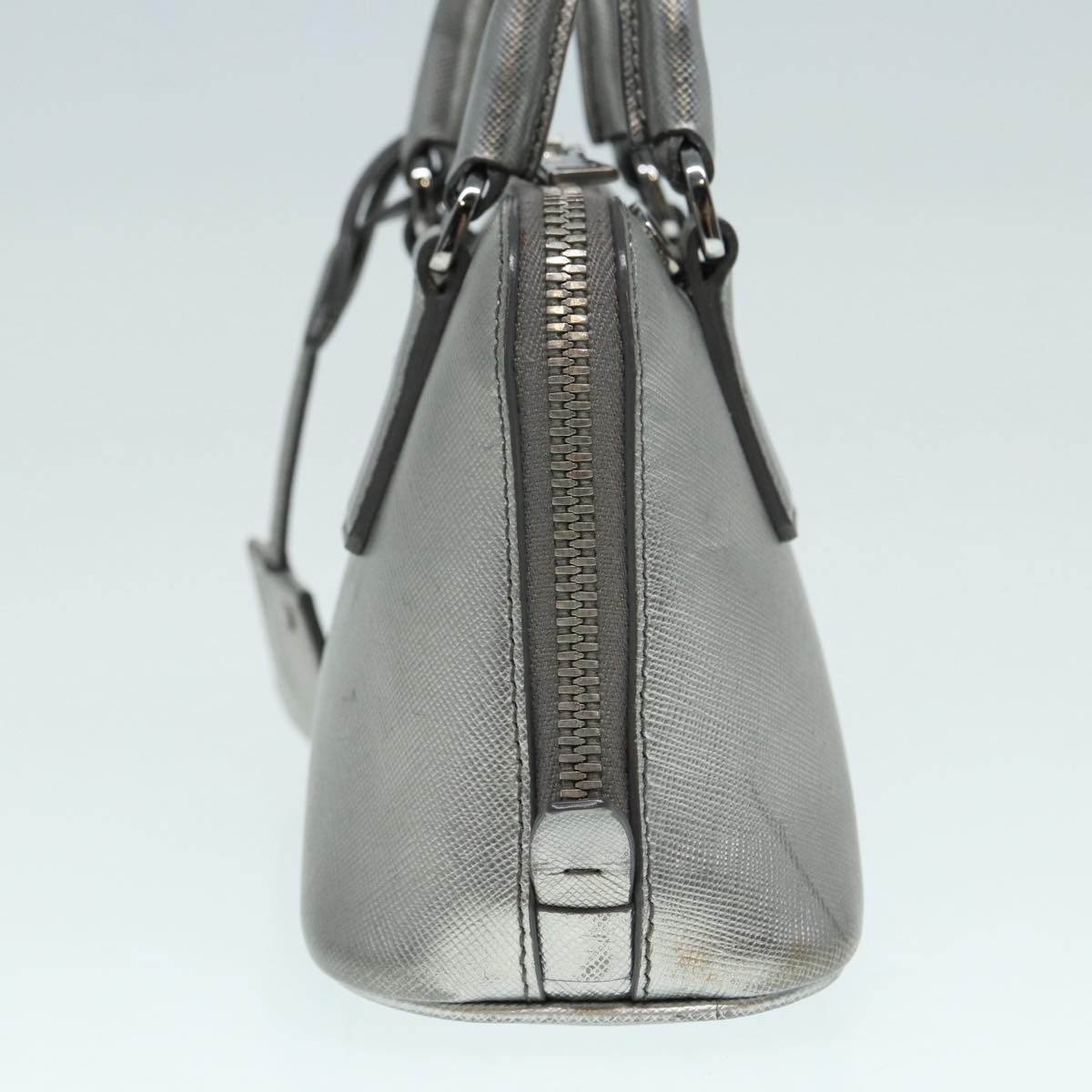 Luxury Prada Hand Bag Safiano leather 2way Silver  89571