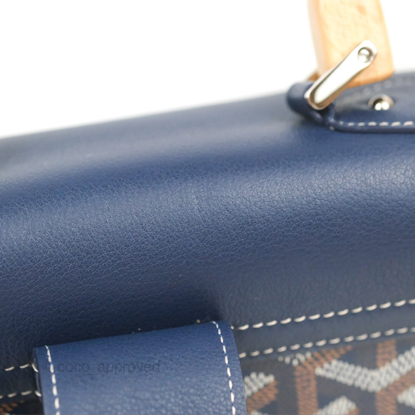 Goyard Saïgon Mini Bag Navy Goyardine Canvas/Chevroches Calfskin
