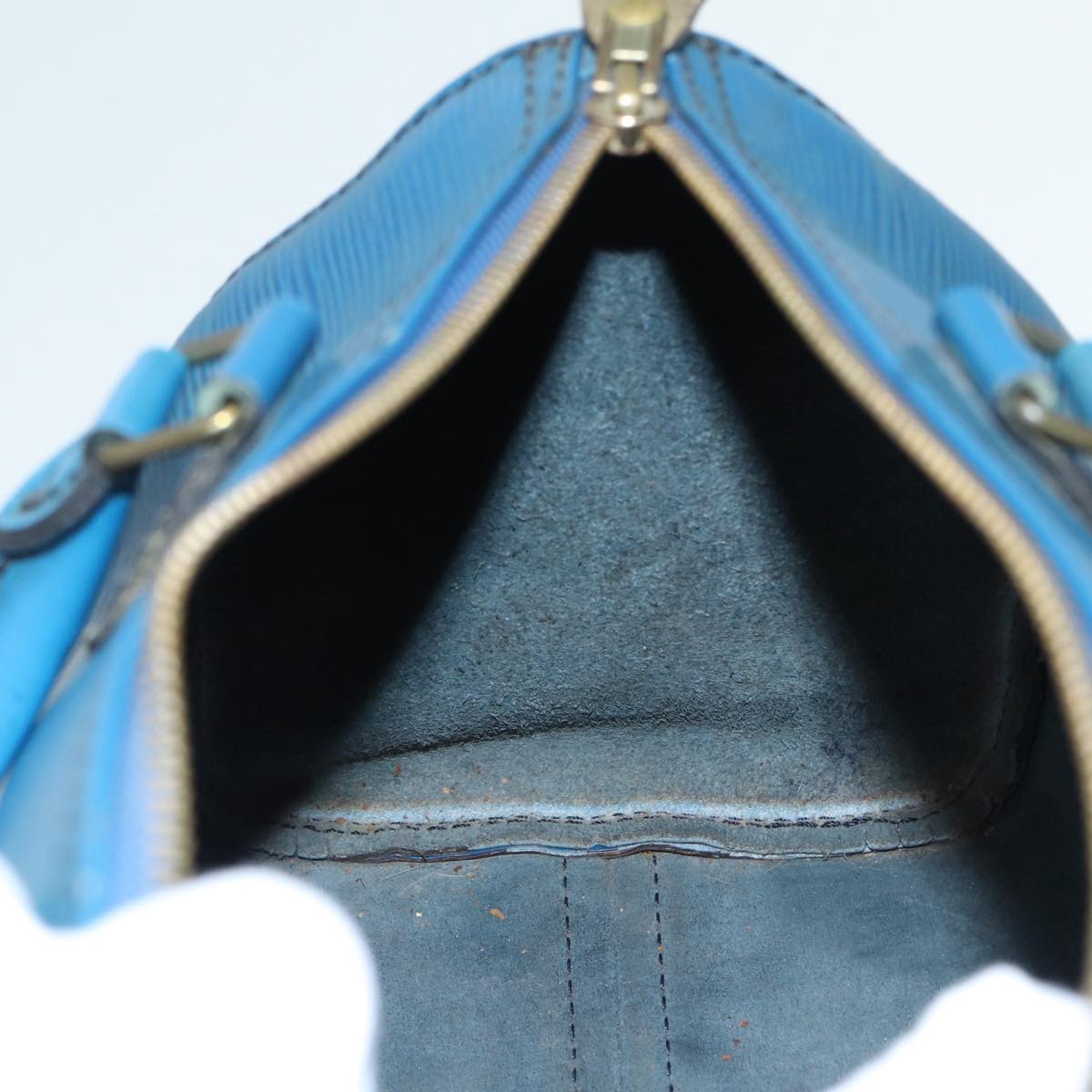 LOUIS VUITTON Epi Speedy 25 Hand Bag Toledo Blue M43015 LV 89591