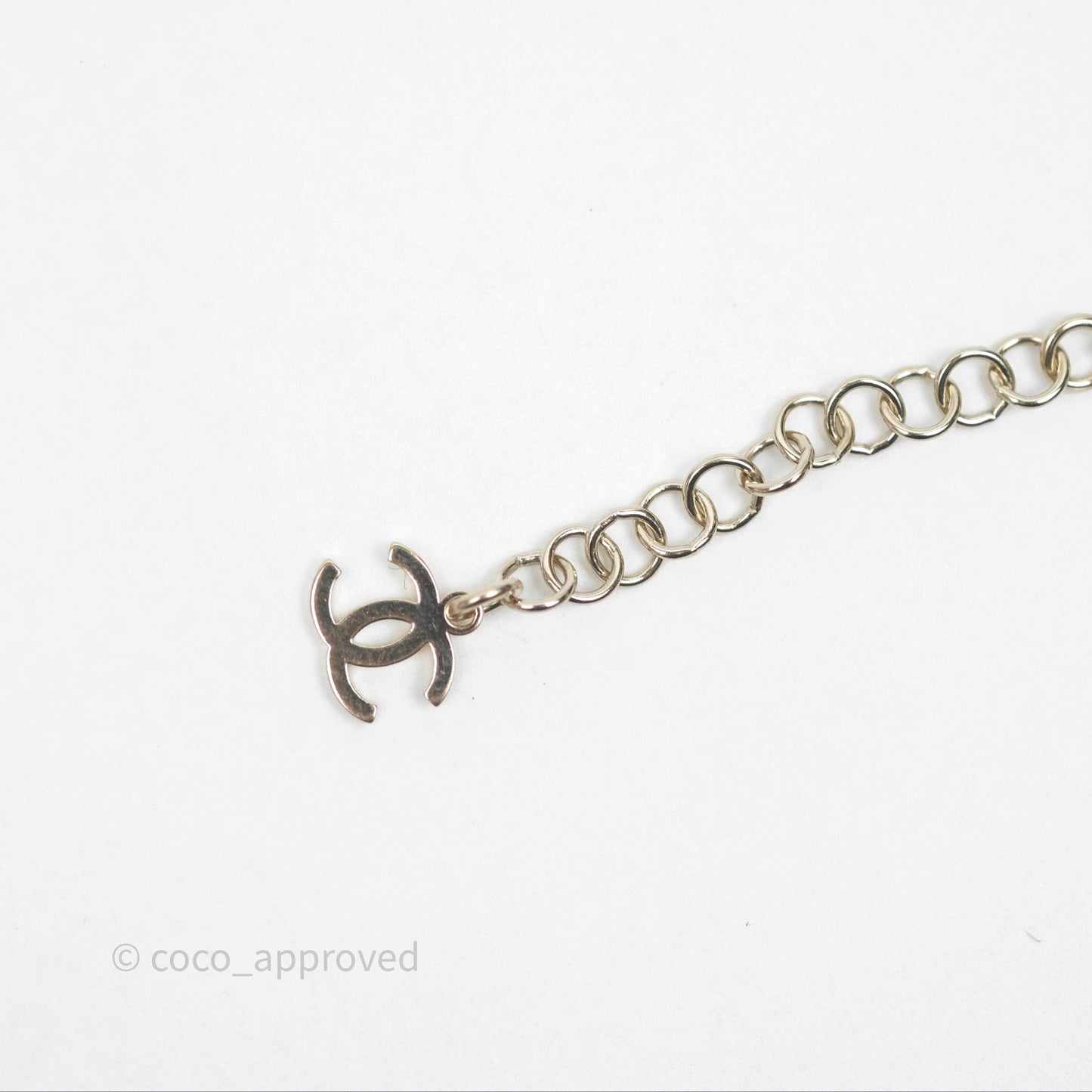 Chanel CC Crystal Bracelet Gold Tone 25P