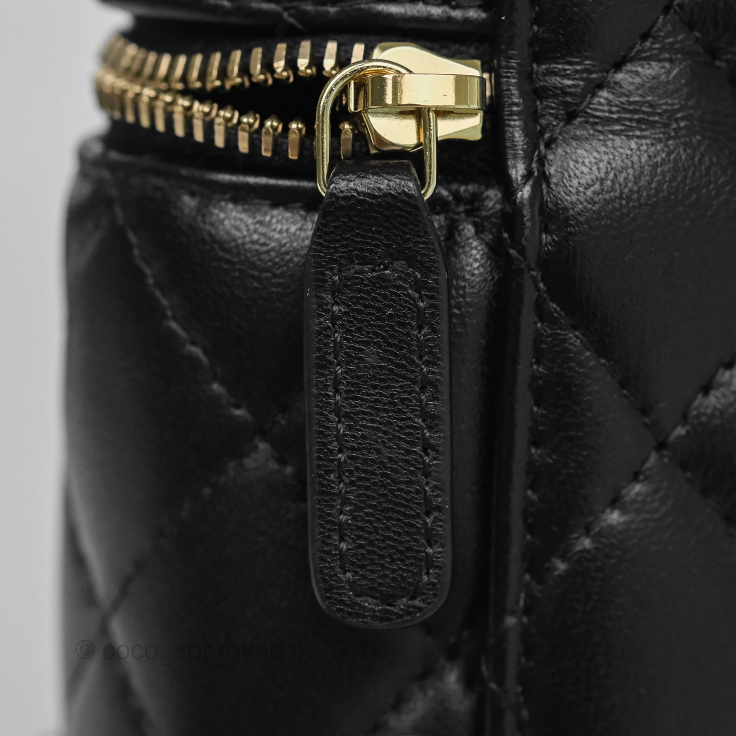 Chanel Trendy Vanity Phone Holder With Chain Black Lambskin Gold Hardware