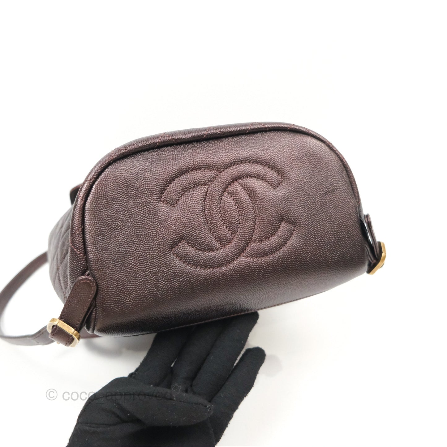 Chanel Quilted Filigree Backpack Iridescent Burgundy Caviar