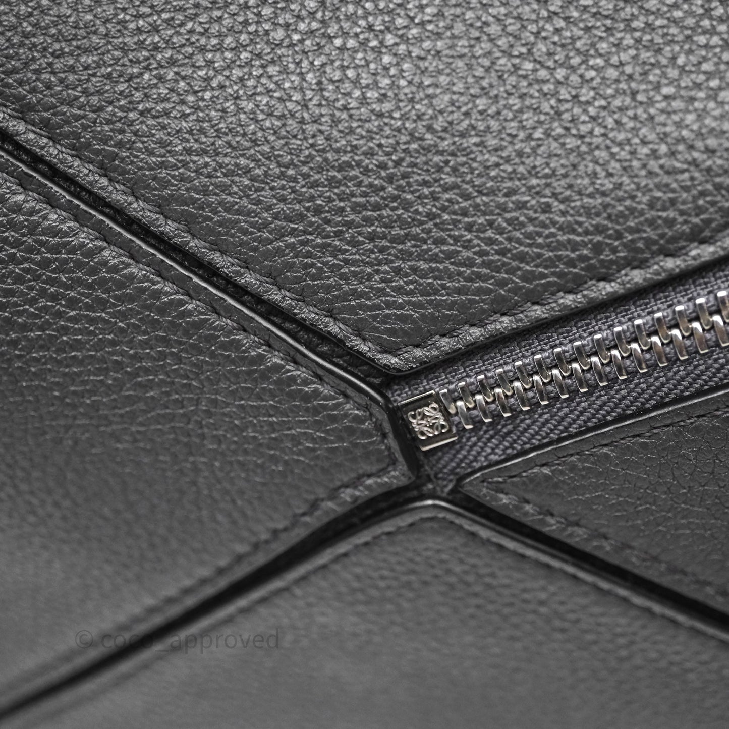 Loewe Small Puzzle Grey Calfskin Edge Bag