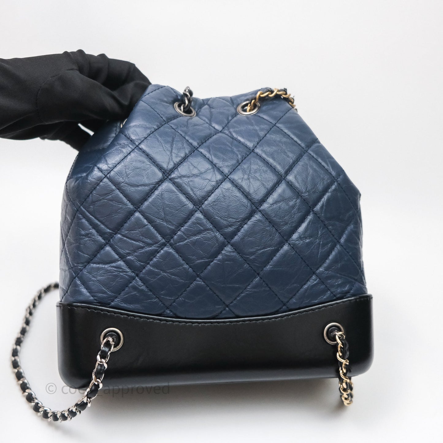 Chanel Gabrielle Backpack Blue Aged Calfskin Small