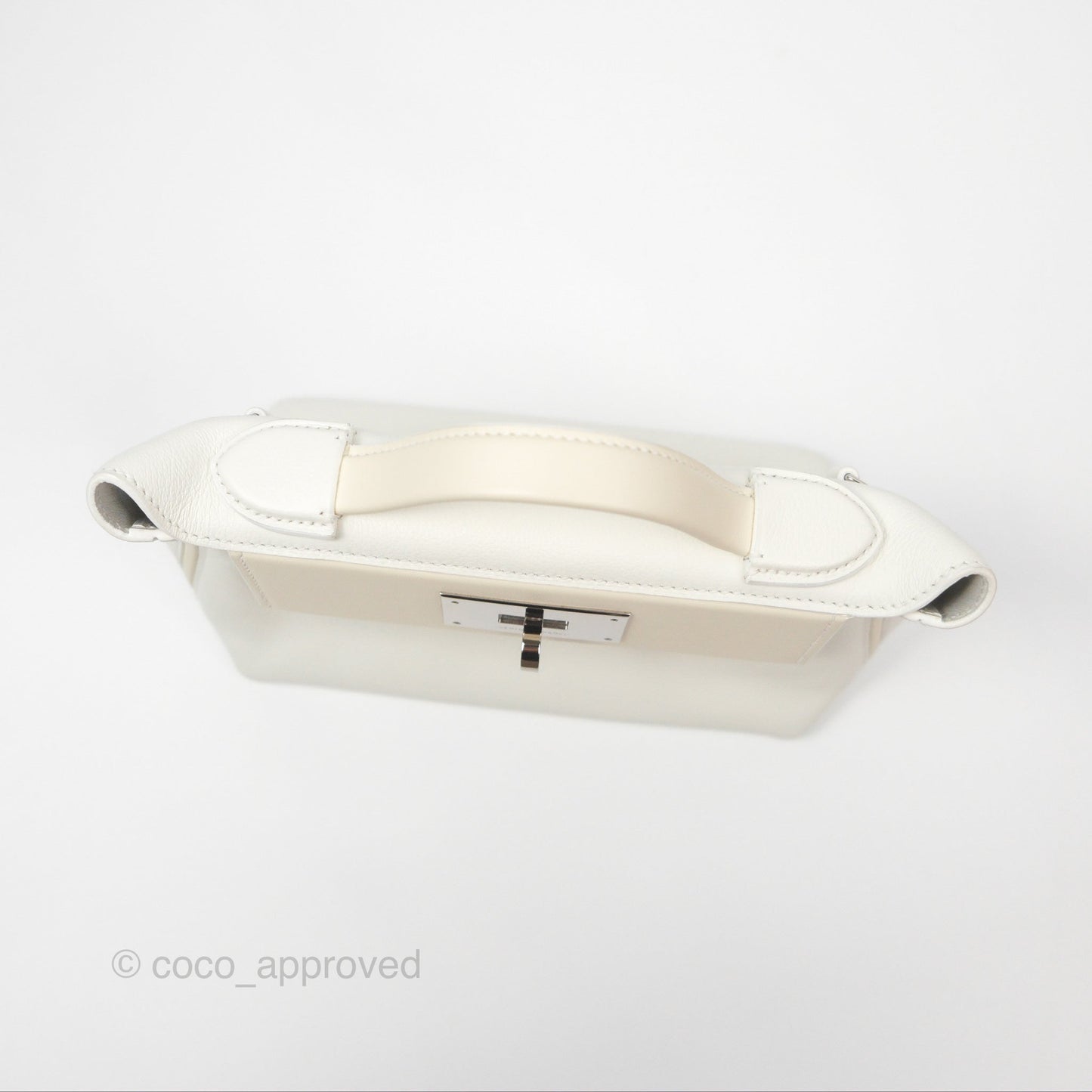 Hermès 24/24 21 Mini Blanc 01/ Nata I2 Evercolor/ Swift Palladium Hardware