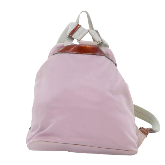 Luxury Prada Backpack Nylon Pink Silver  89617