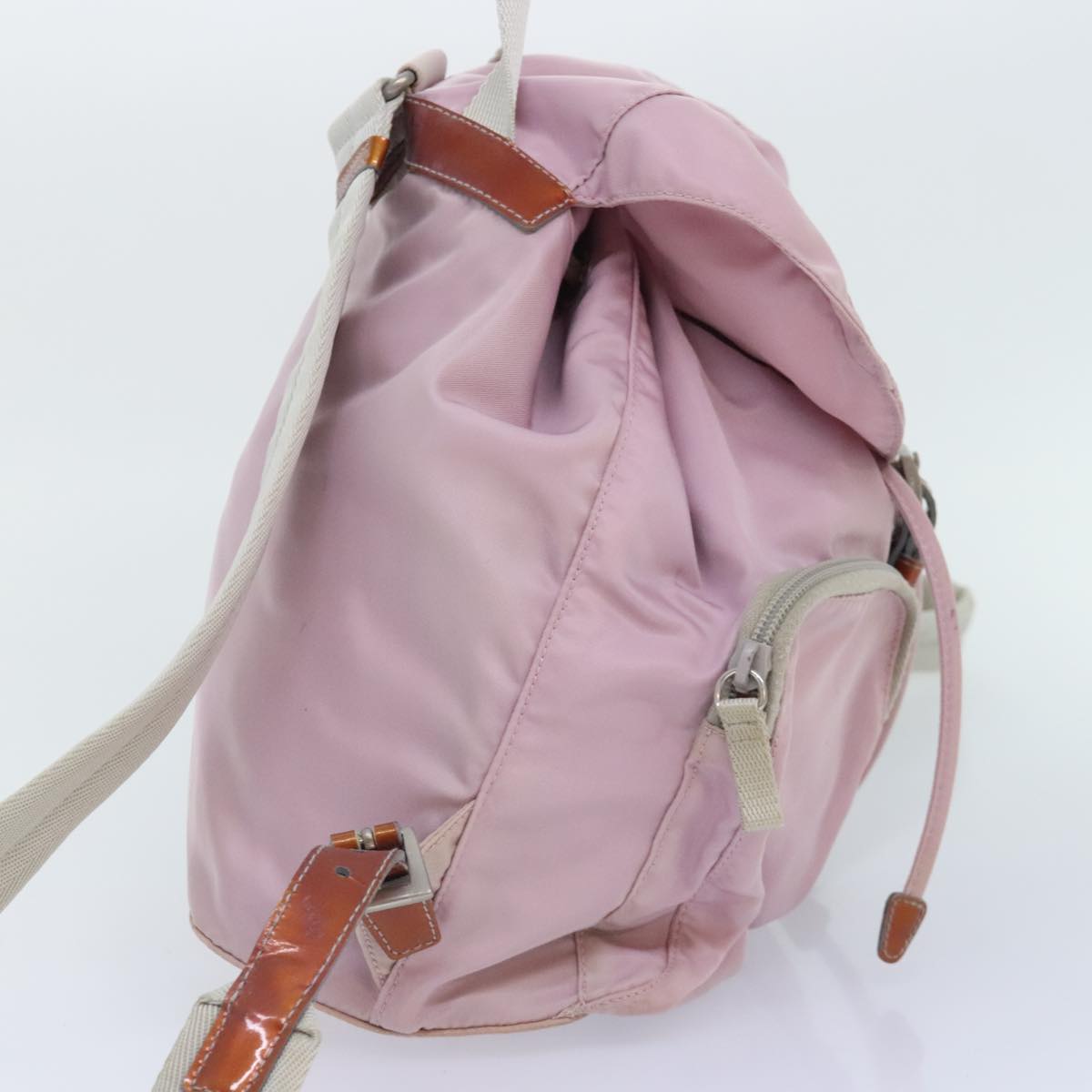 Luxury Prada Backpack Nylon Pink Silver  89617