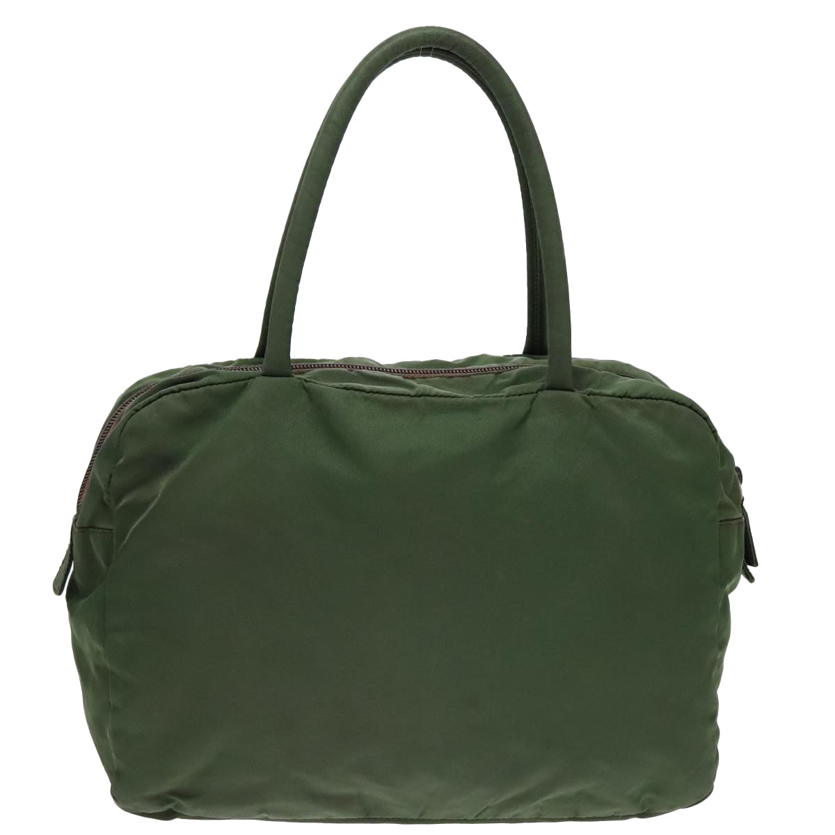 Luxury Prada Hand Bag Nylon Khaki Silver  89619
