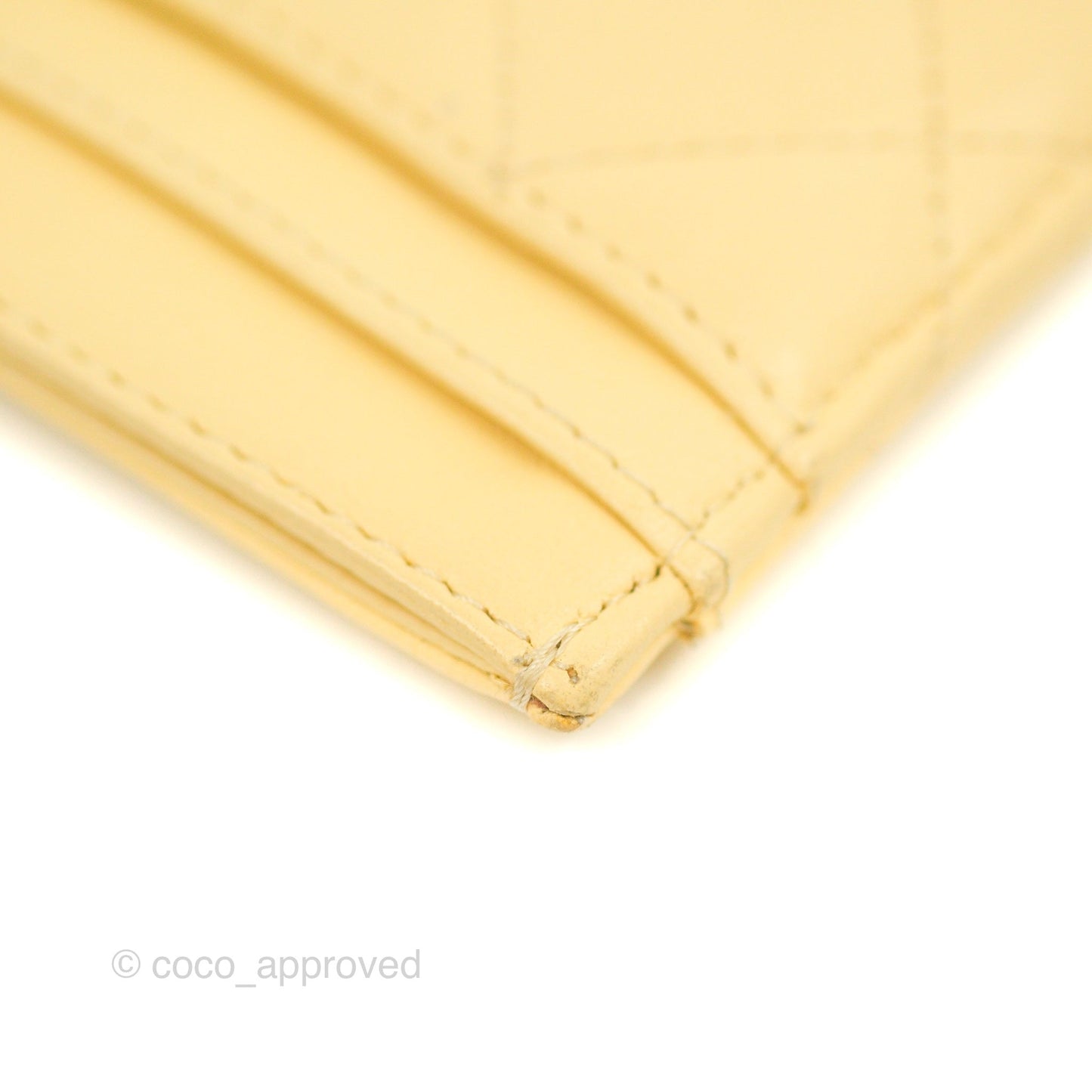 Chanel Classic Lambskin Flat Card Holder Yellow Gold Hardware