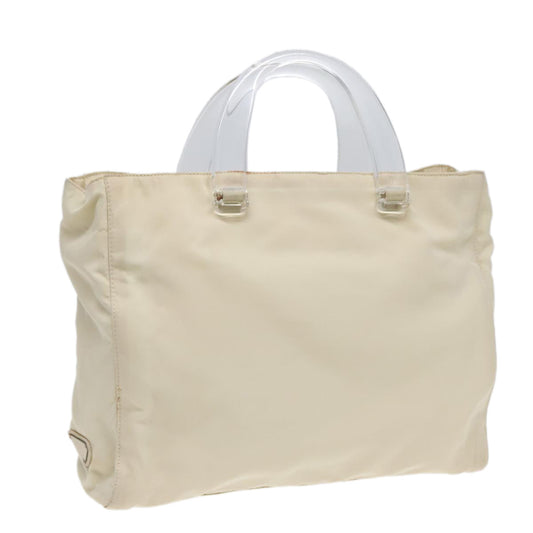 Luxury Prada Hand Bag Nylon White Silver  89620