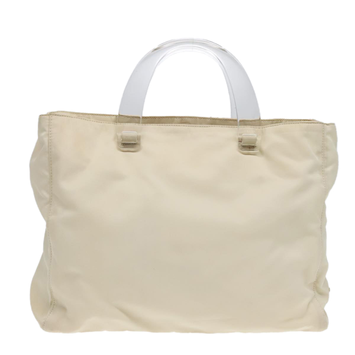 Luxury Prada Hand Bag Nylon White Silver  89620