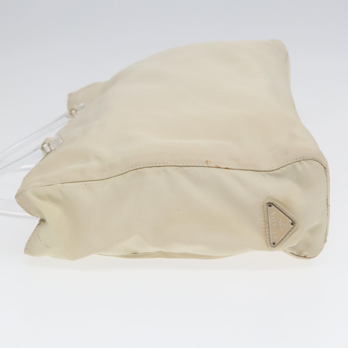 Luxury Prada Hand Bag Nylon White Silver  89620
