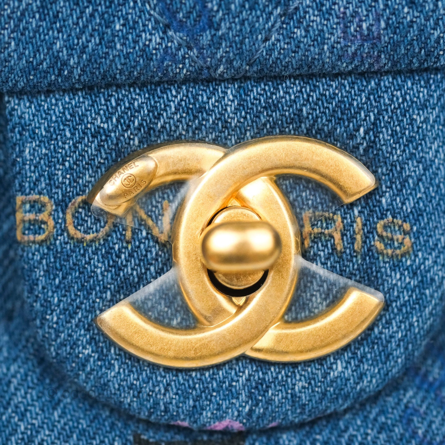 Chanel Quilted Small Denim Mood Flap Blue Multicolor 22P
