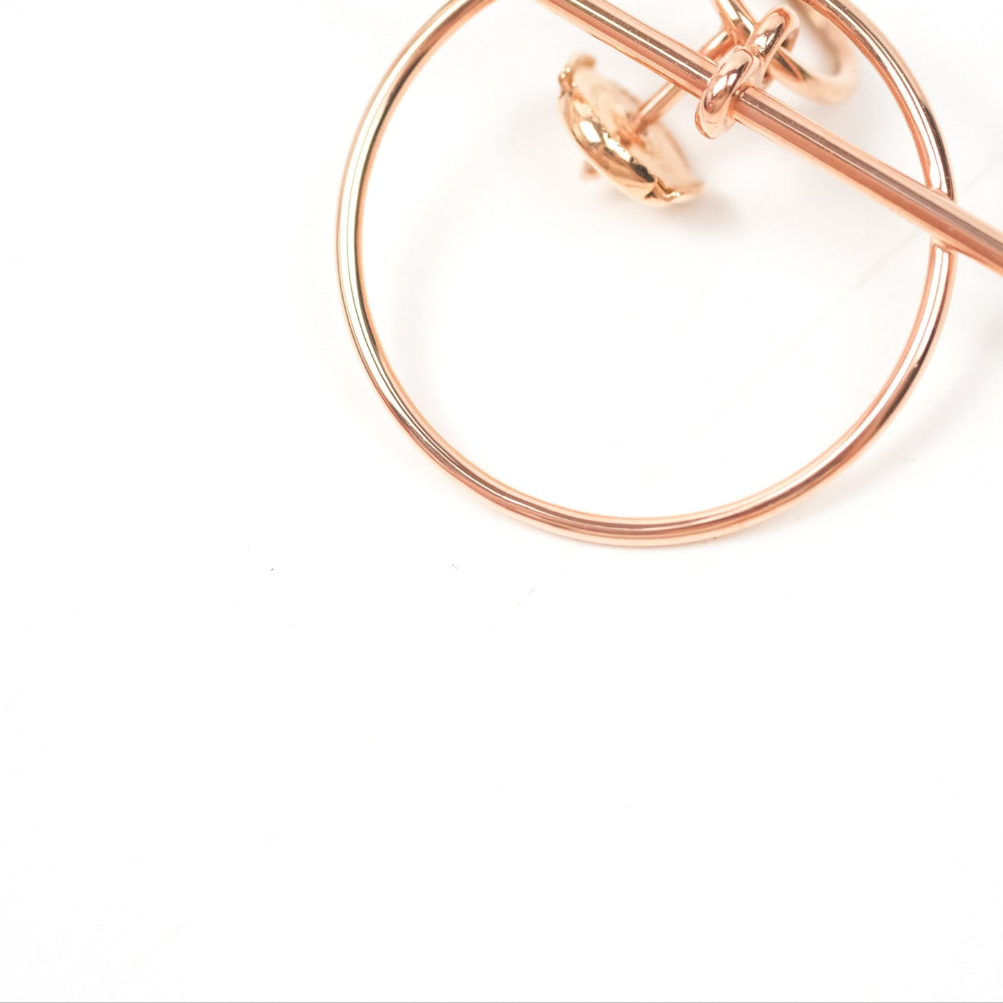 Hermès Loop Earrings Small Model Rose Gold