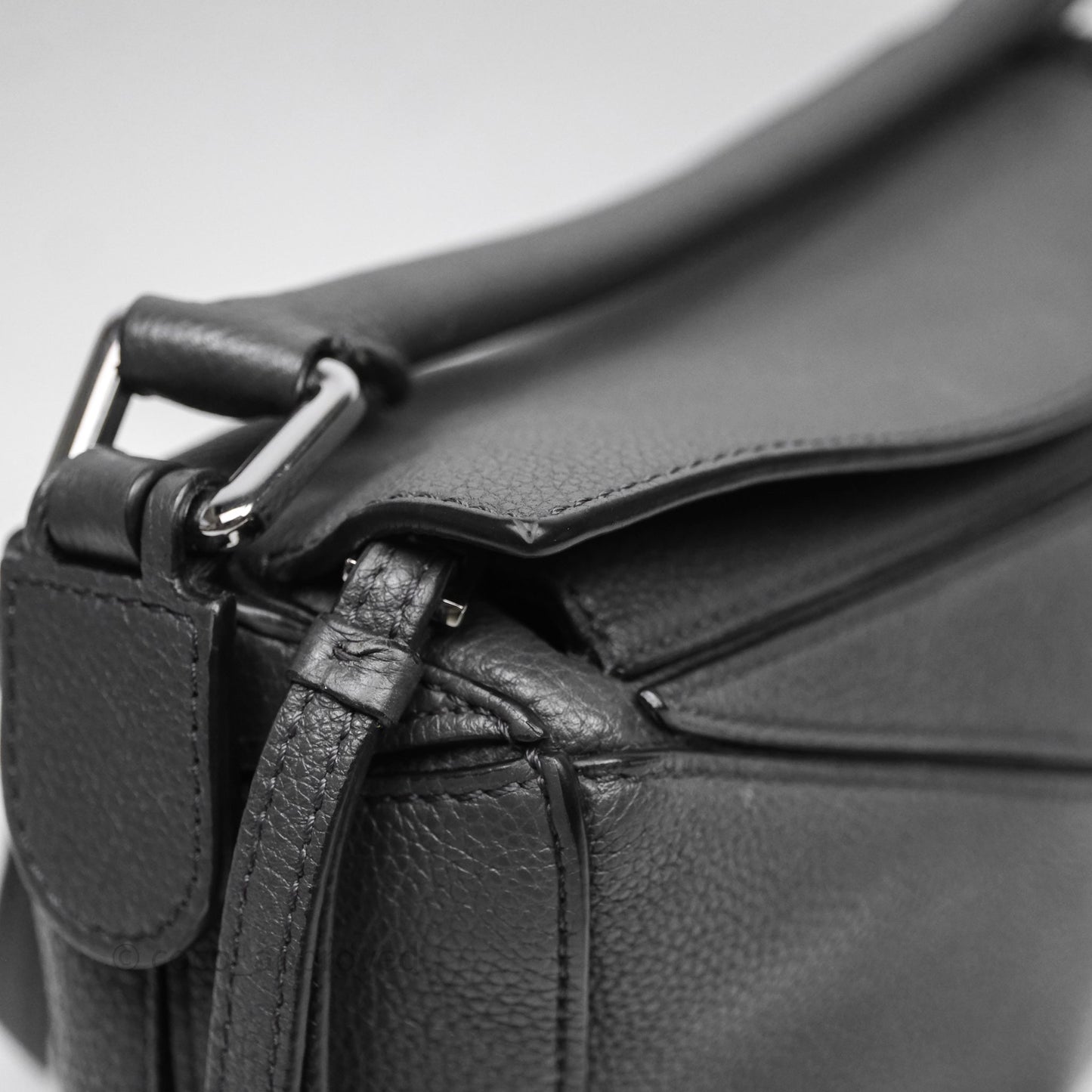 Loewe Small Puzzle Grey Calfskin Edge Bag