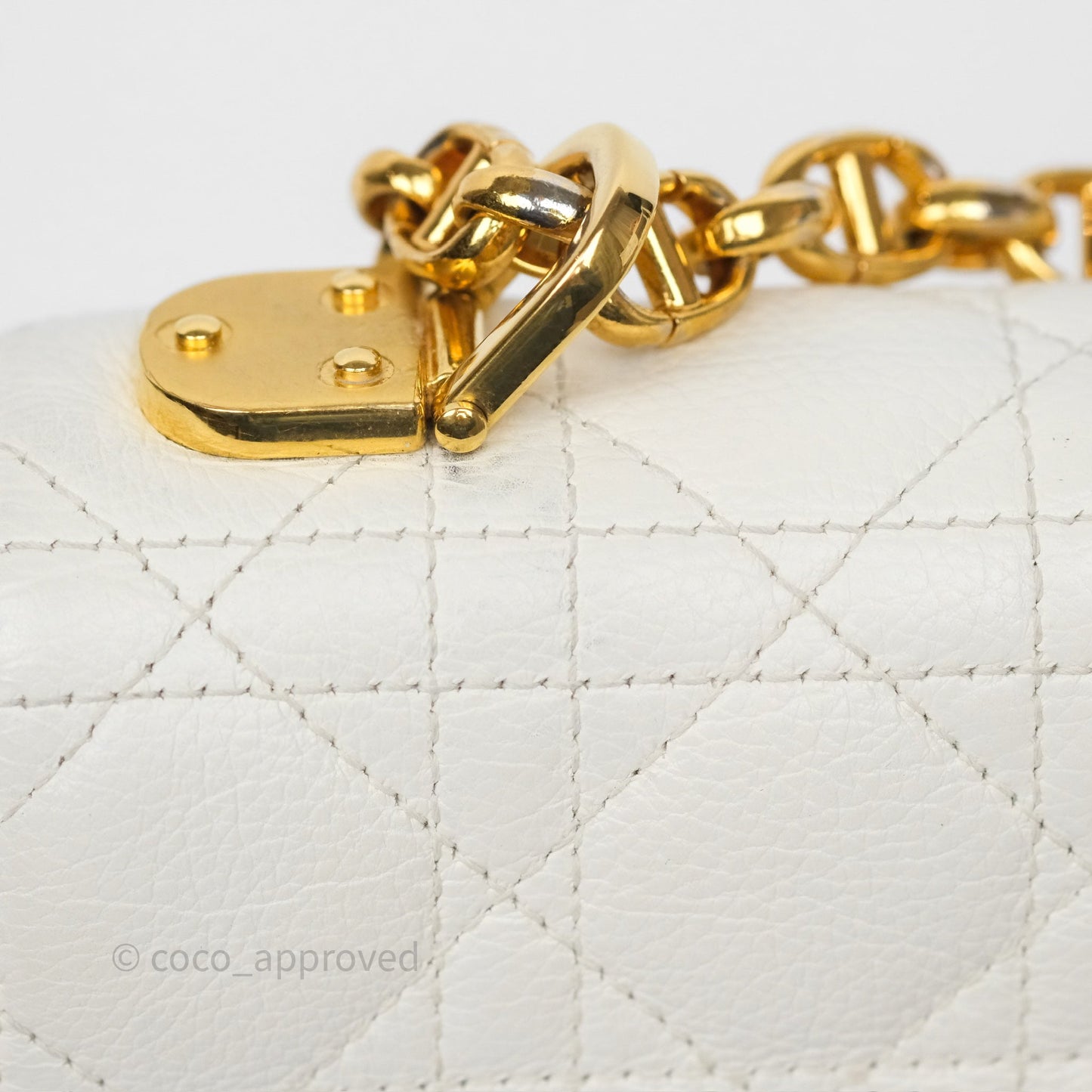 Dior Small Caro Bag Latte Supple Cannage Calfskin