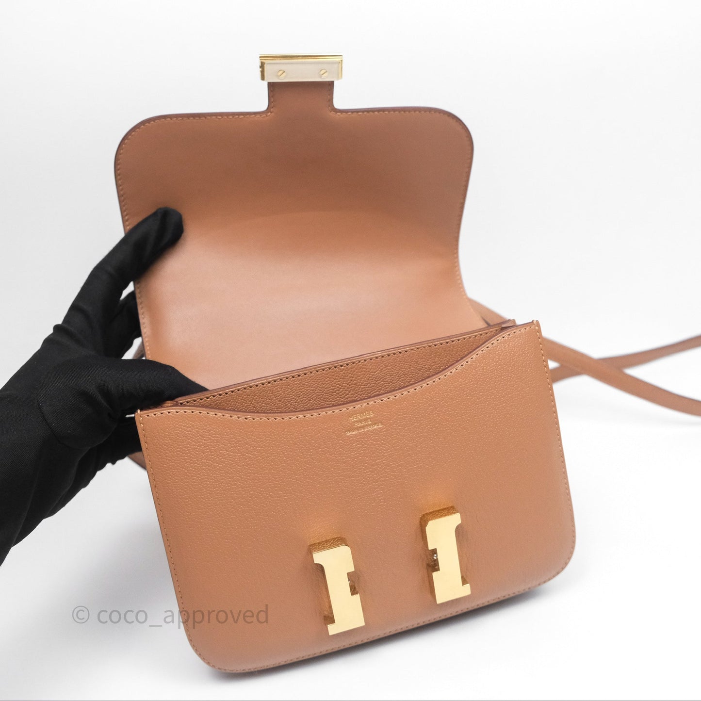Hermès Constance Mini Quebracho Chevre Gold Hardware