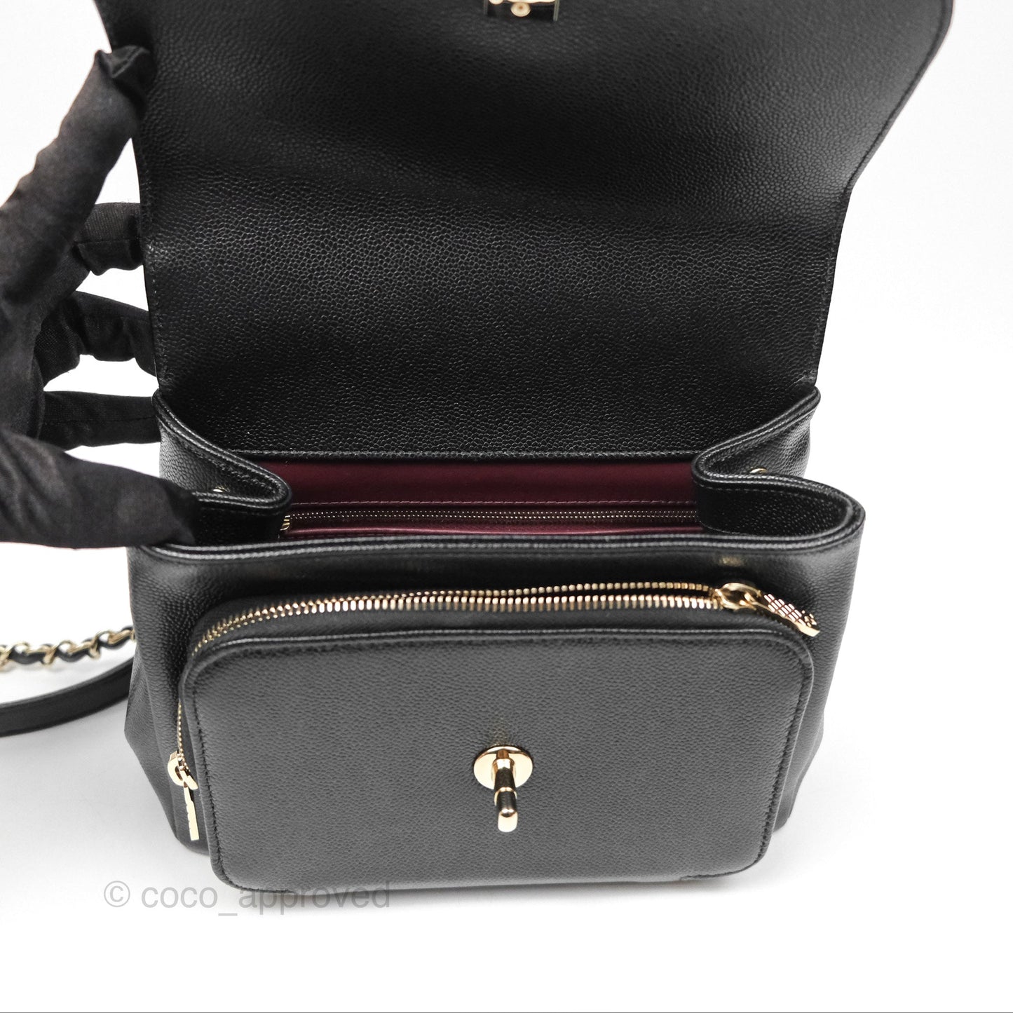 Chanel Quilted Medium Business Affinity Flap Black Caviar Light Gold Hardware