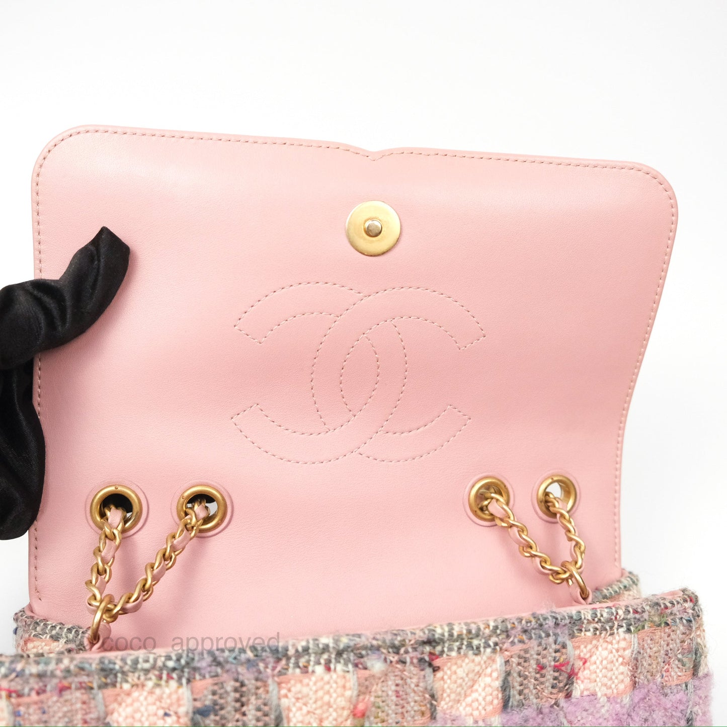 Chanel Small CC Filigree Flap Pink Tweed