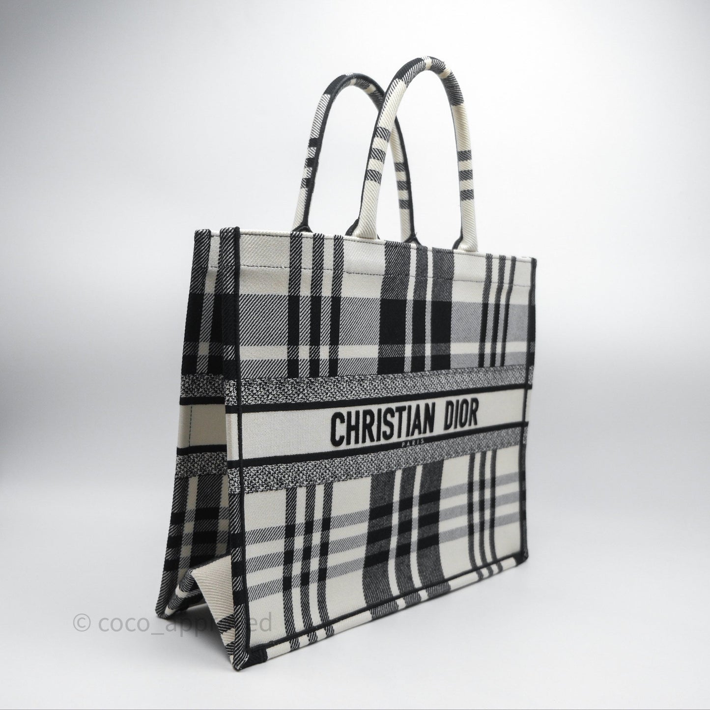 Christian Dior Large Check'n'Dior Book Tote Black/ White Canvas