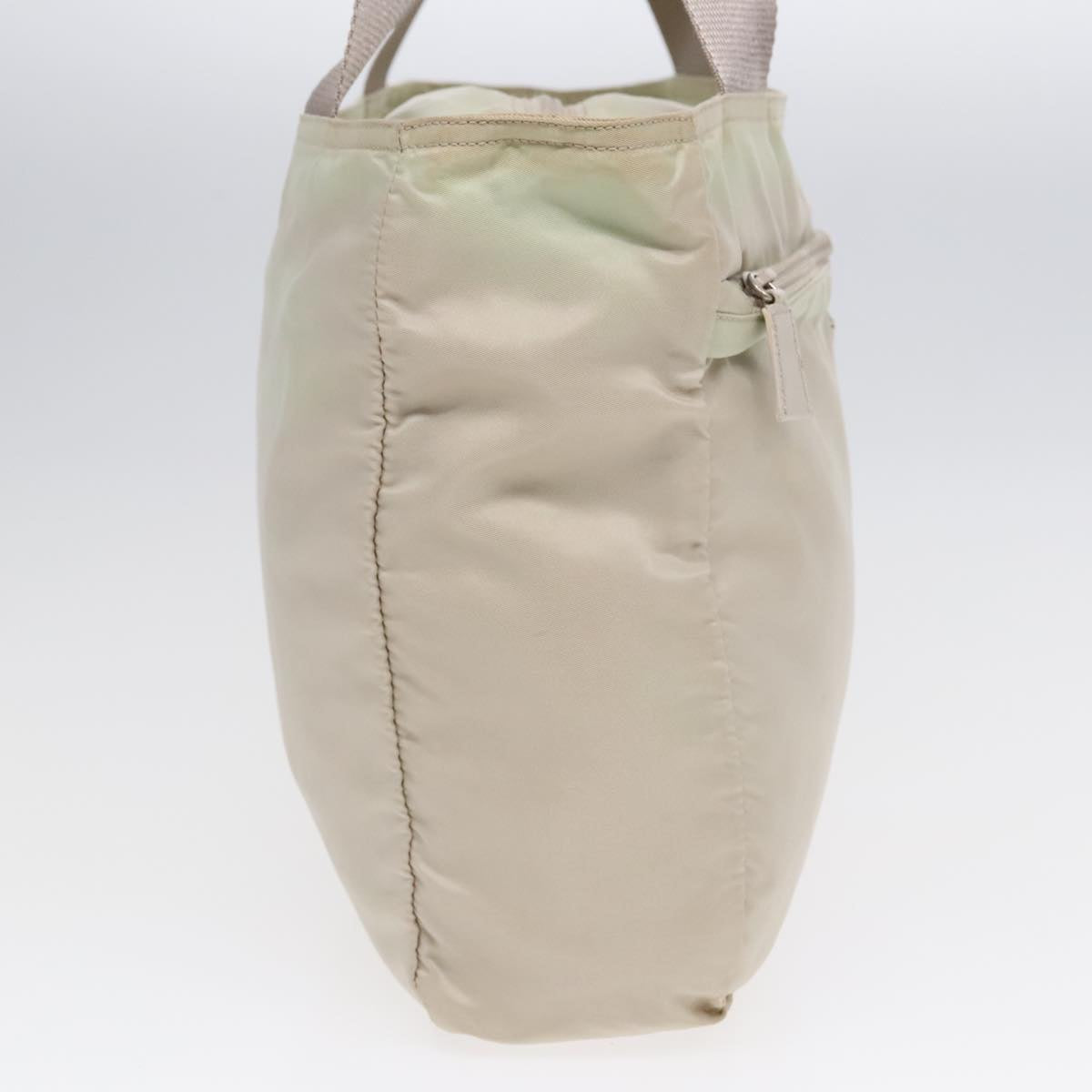 Luxury Prada Tote Bag Nylon Beige Silver  89784