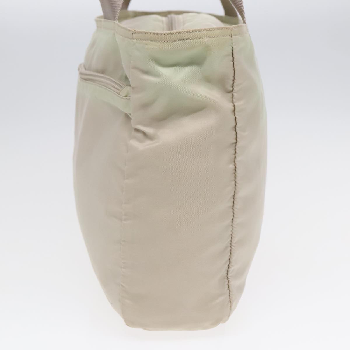 Luxury Prada Tote Bag Nylon Beige Silver  89784