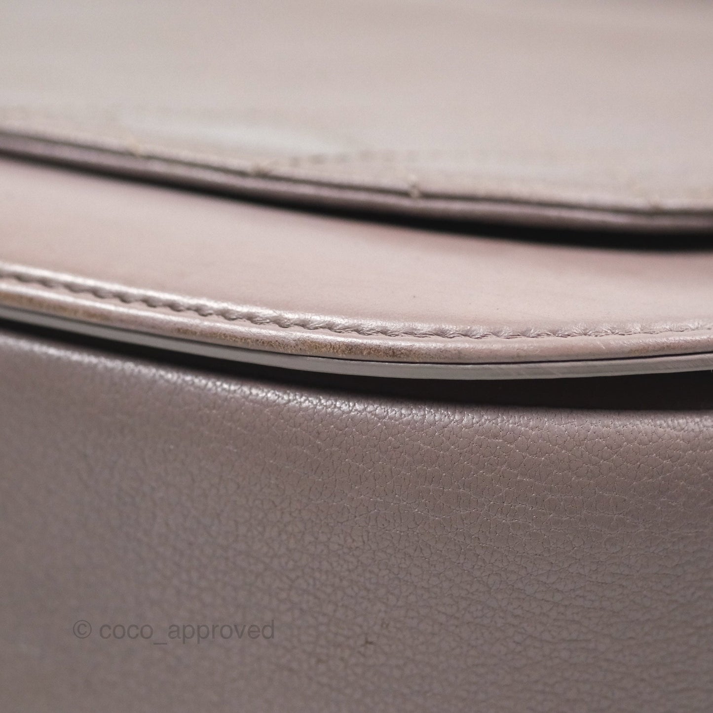 Chanel Coco Curve Flap Burnished Lilac Grey Calfskin Goatskin Antique Gold Hardware