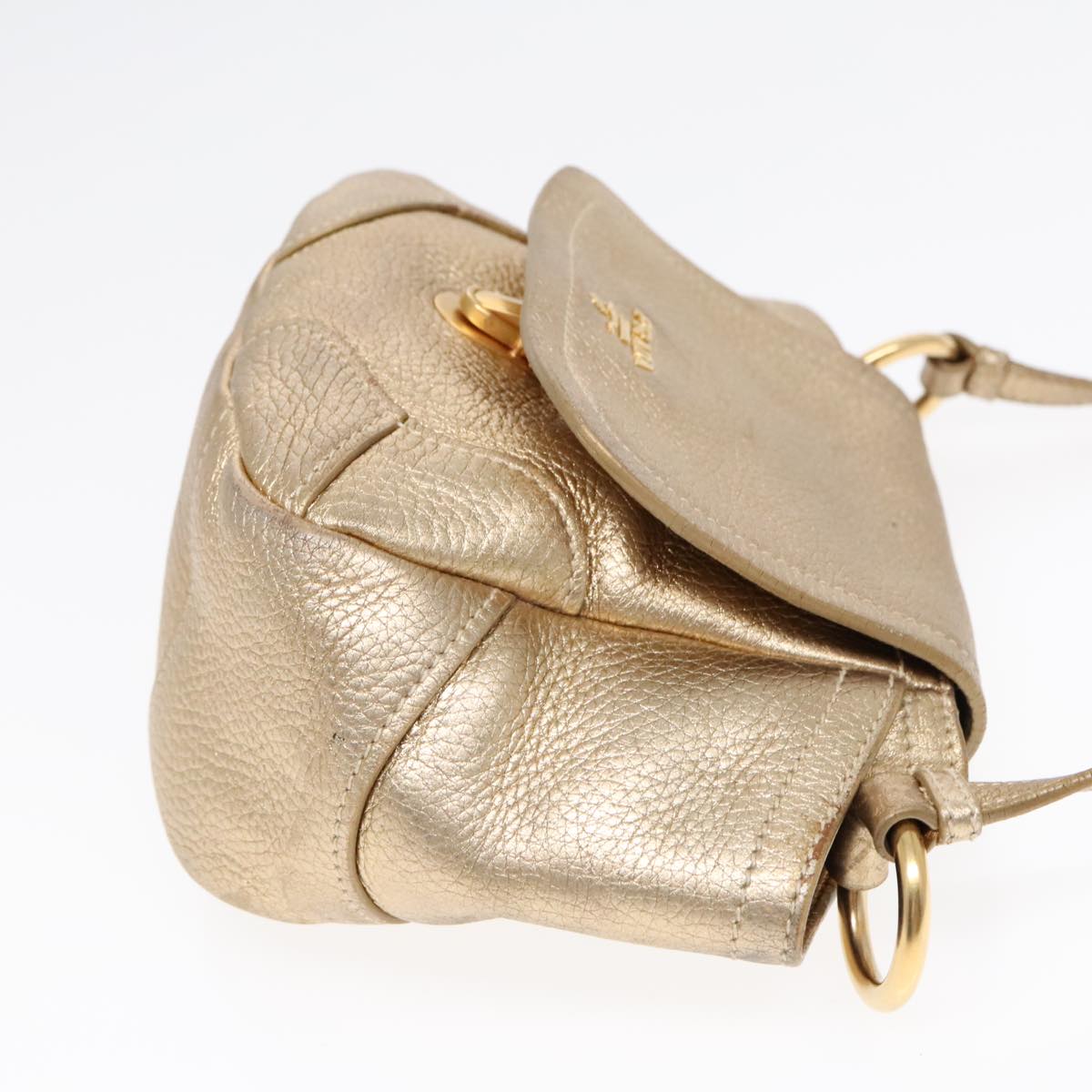 Luxury Prada Shoulder Bag Leather Gold  89788