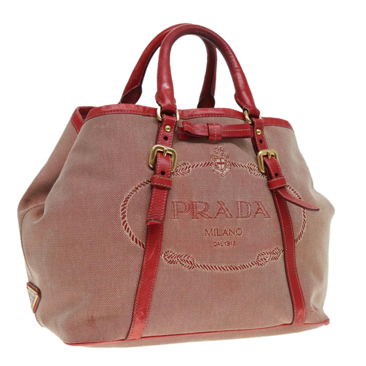 Luxury Prada Hand Bag Canvas Red  89789
