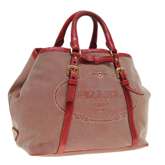 Luxury Prada Hand Bag Canvas Red  89789