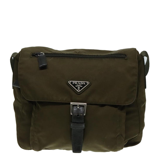 Luxury Prada Shoulder Bag Nylon Khaki  89795