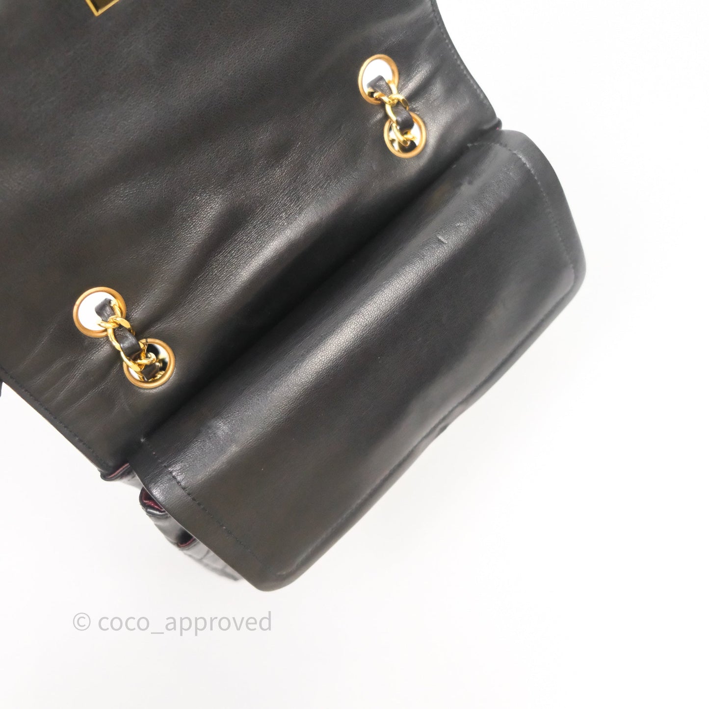 Chanel Quilted Vintage Flap Bag Lambskin Black 24K Gold Hardware