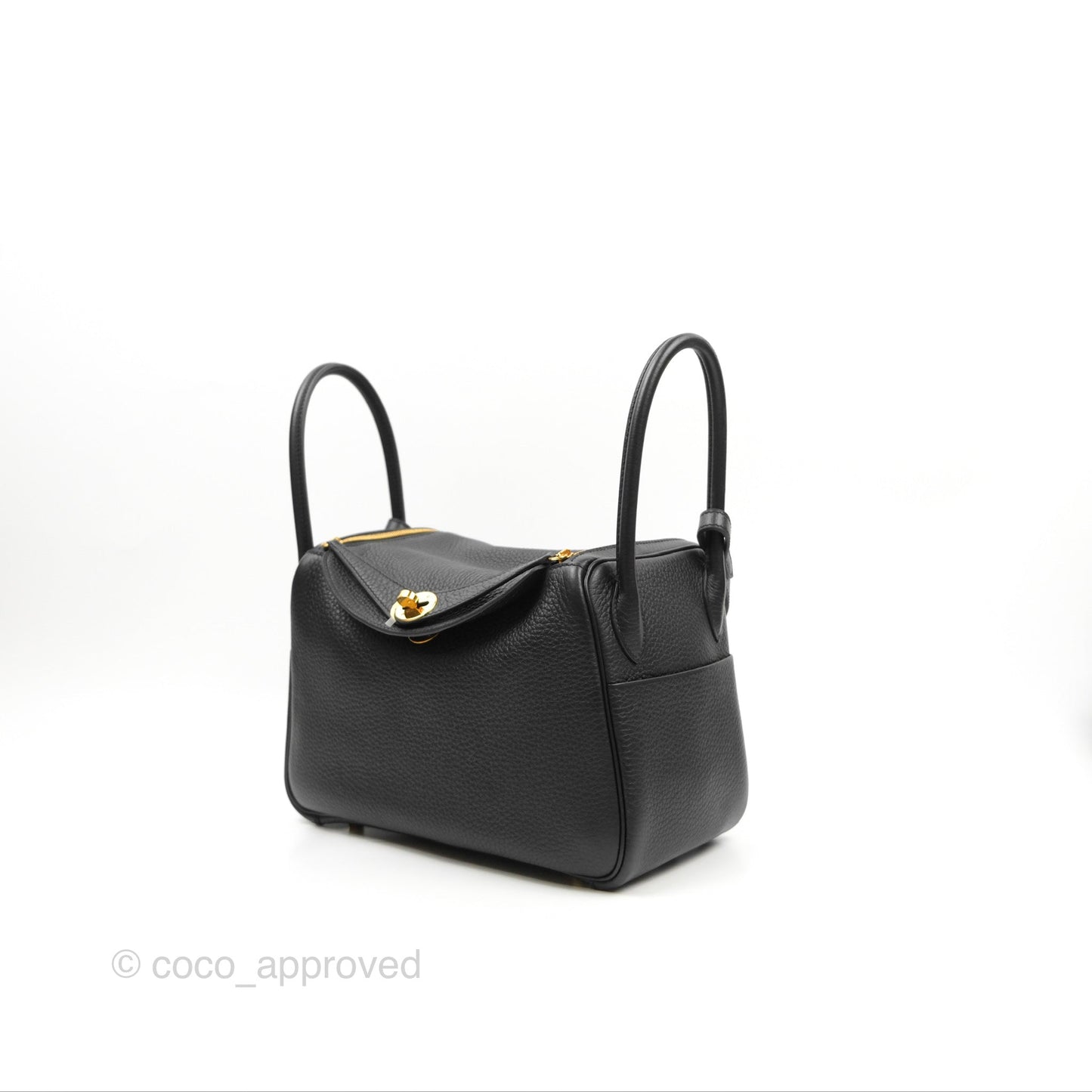 Hermès Lindy 26 Black Clemence Gold Hardware