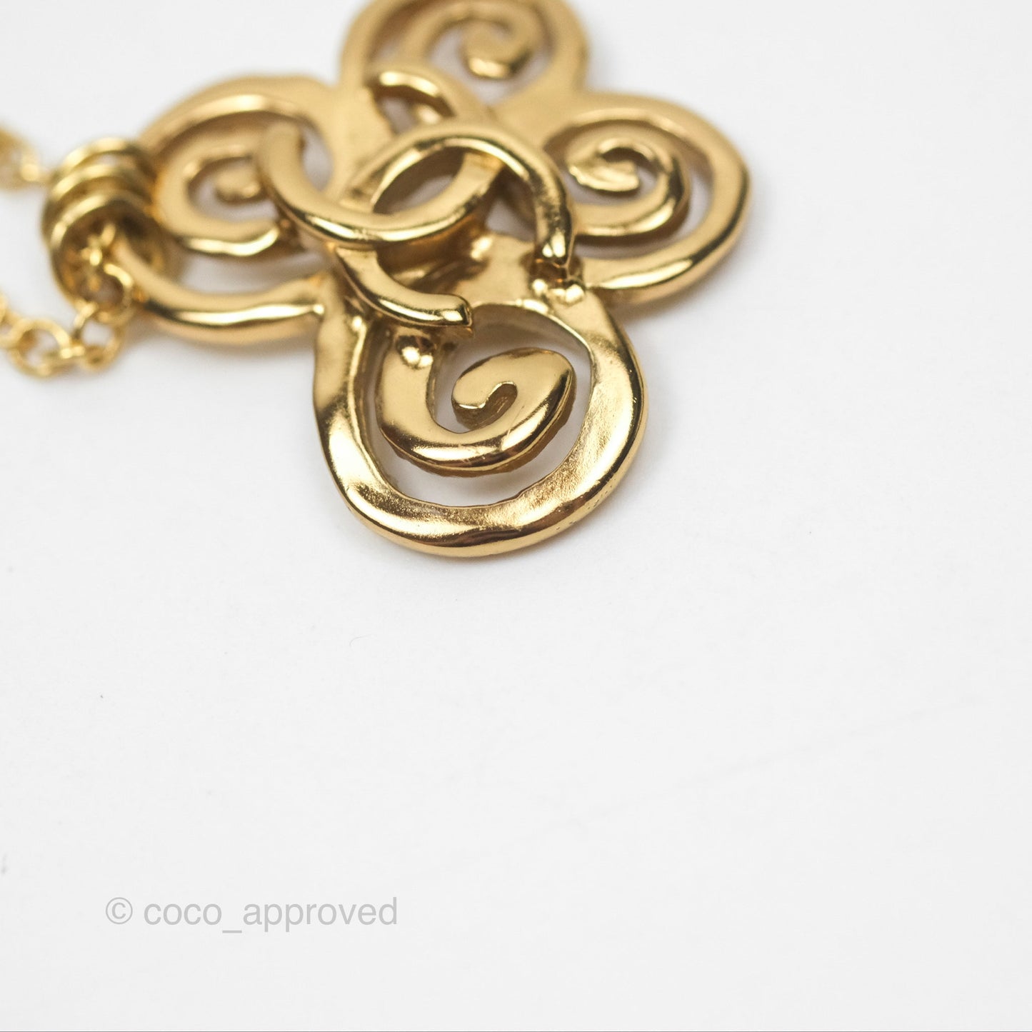 Chanel CC Butterfly Necklace Gold Tone 22S