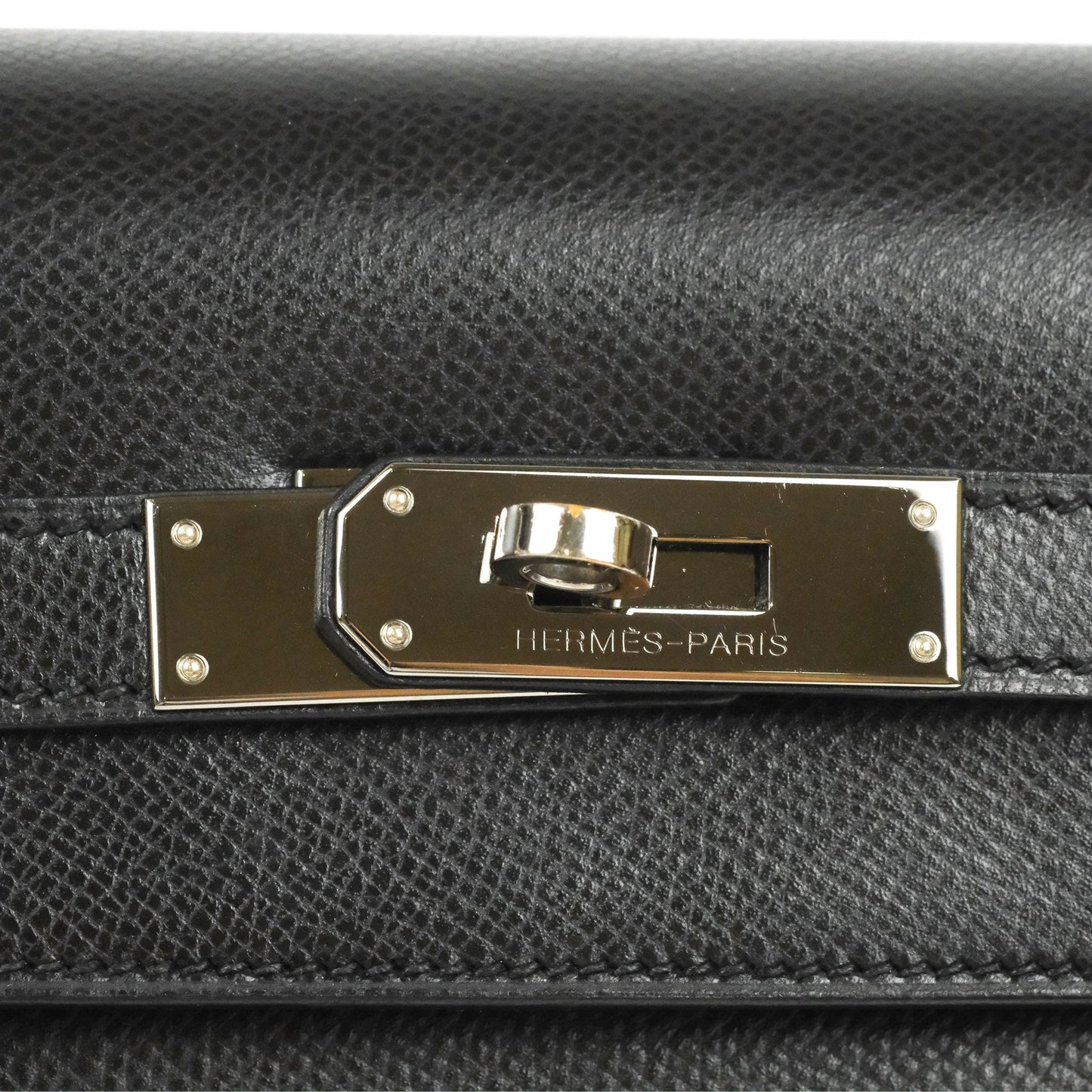 Hermès Kelly 32 Sellier Black Epsom Palladium Hardware