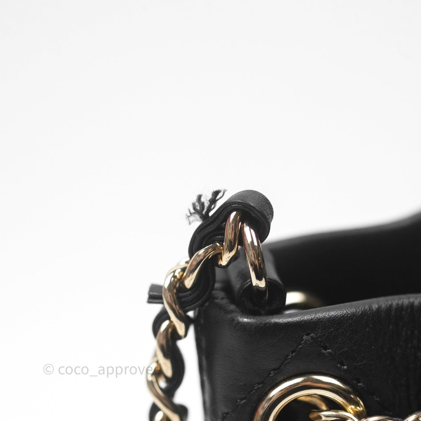 Chanel Quilted Drawstring Bucket Bag Black Calfskin Gold Hardware