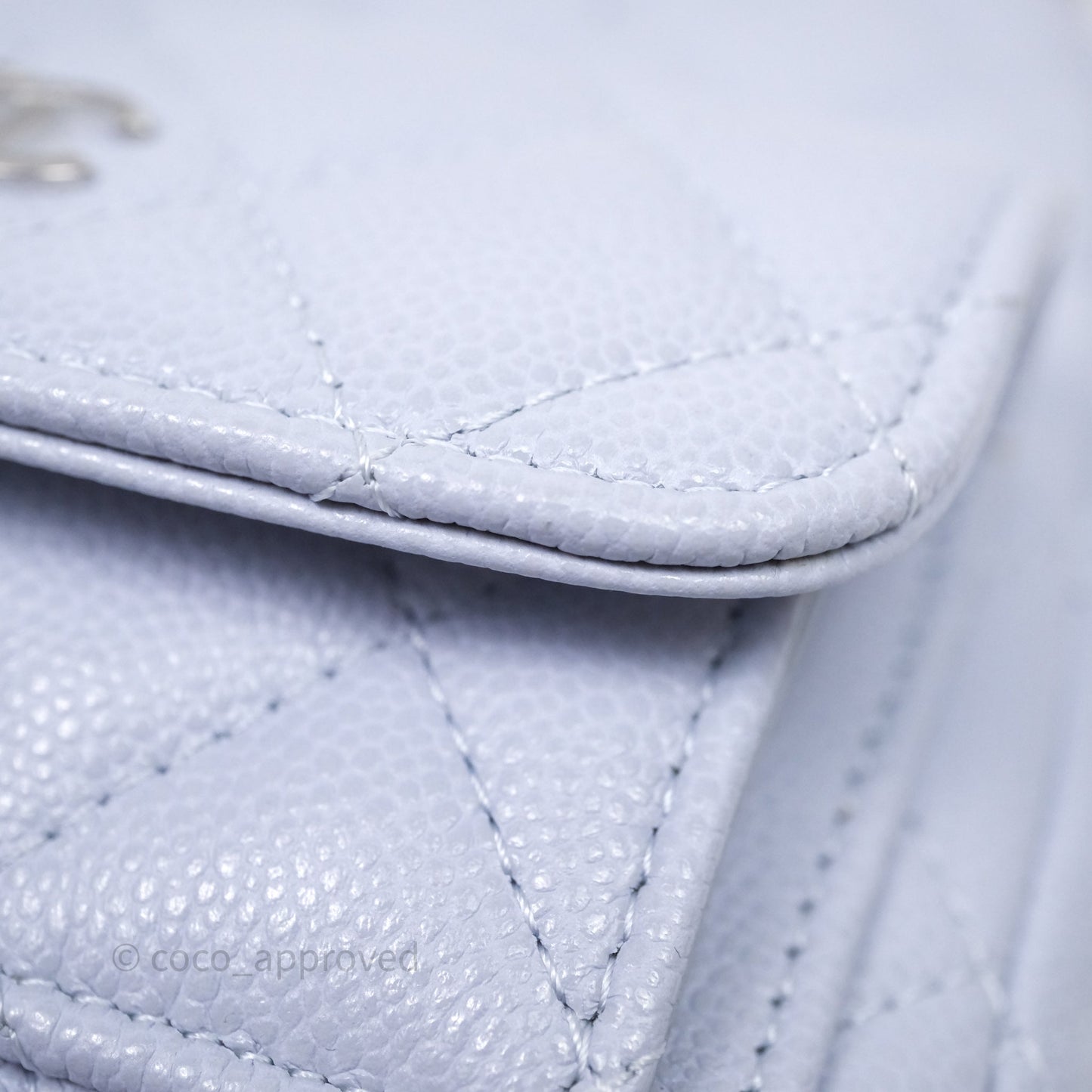 Chanel Classic Mini Backpack Light Blue Caviar Silver Hardware