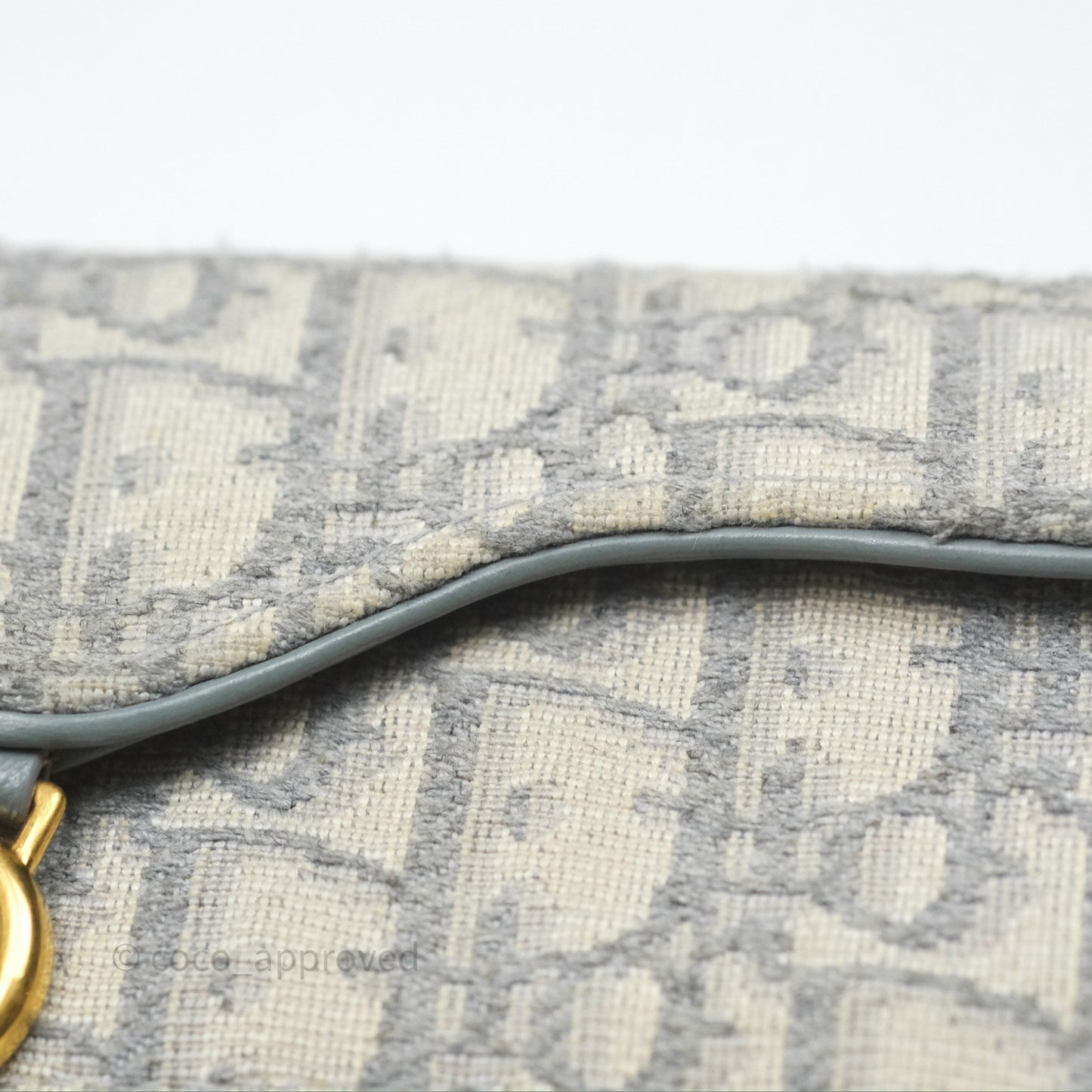 Christian Dior Saddle Bloom Card Holder Gray Dior Oblique Jacquard