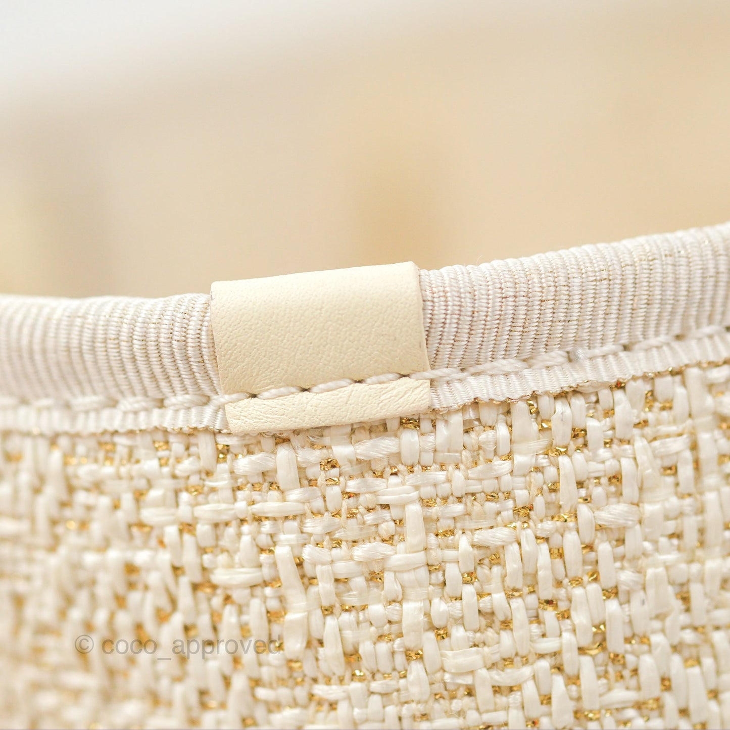 Chanel Medium Deauville Tote Ivory Lurex Boucle Gold Hardware