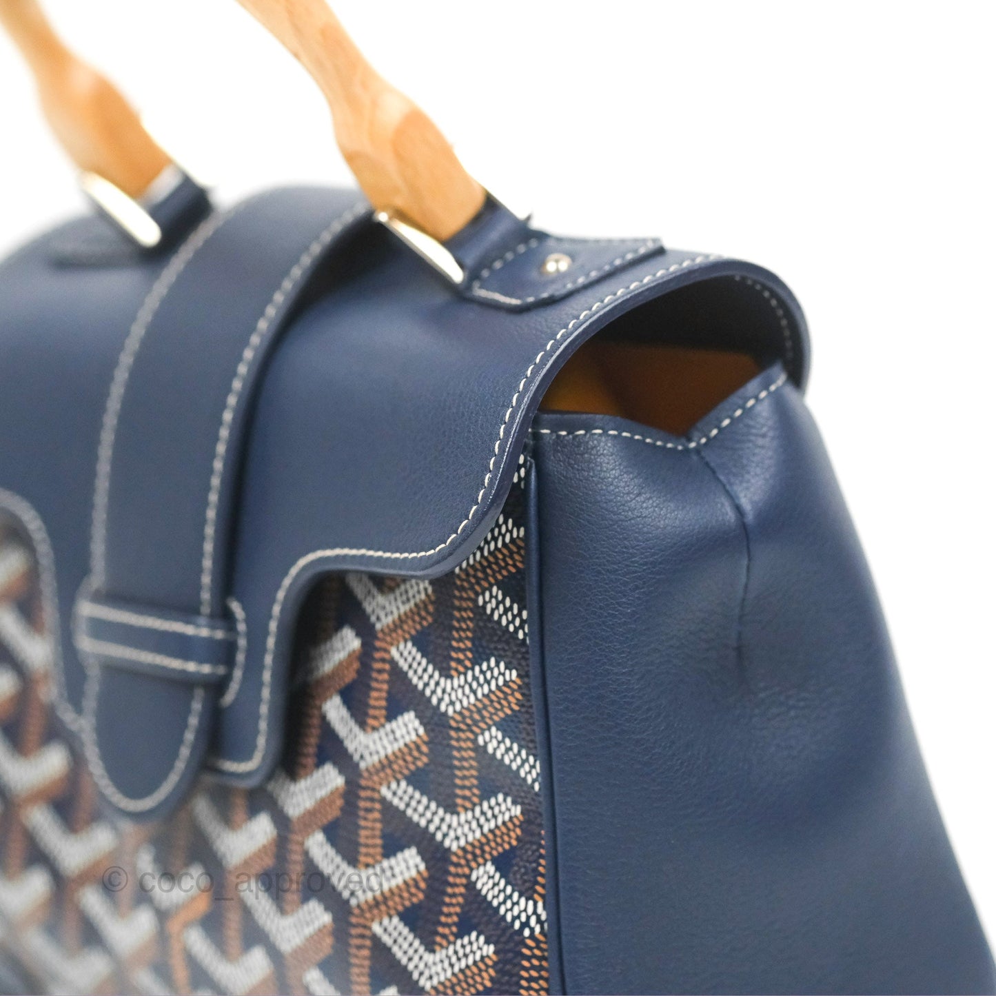 Goyard Saïgon Mini Bag Navy Goyardine Canvas/Chevroches Calfskin