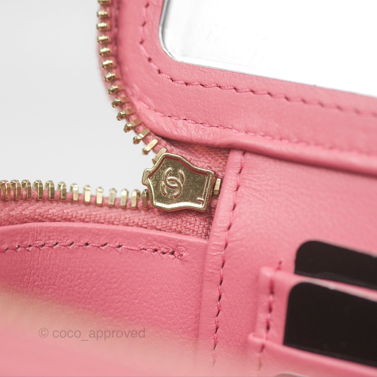 Chanel Vanity Rectangular Top Handle Pink Lambskin Gold Hardware