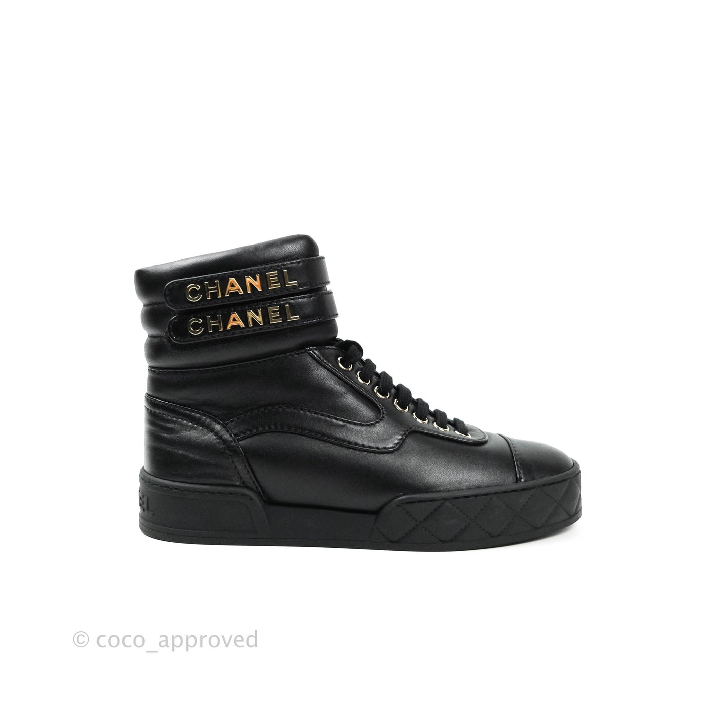 Chanel 2019/20AW Black Ankle Strap Sneakers Lambskin
