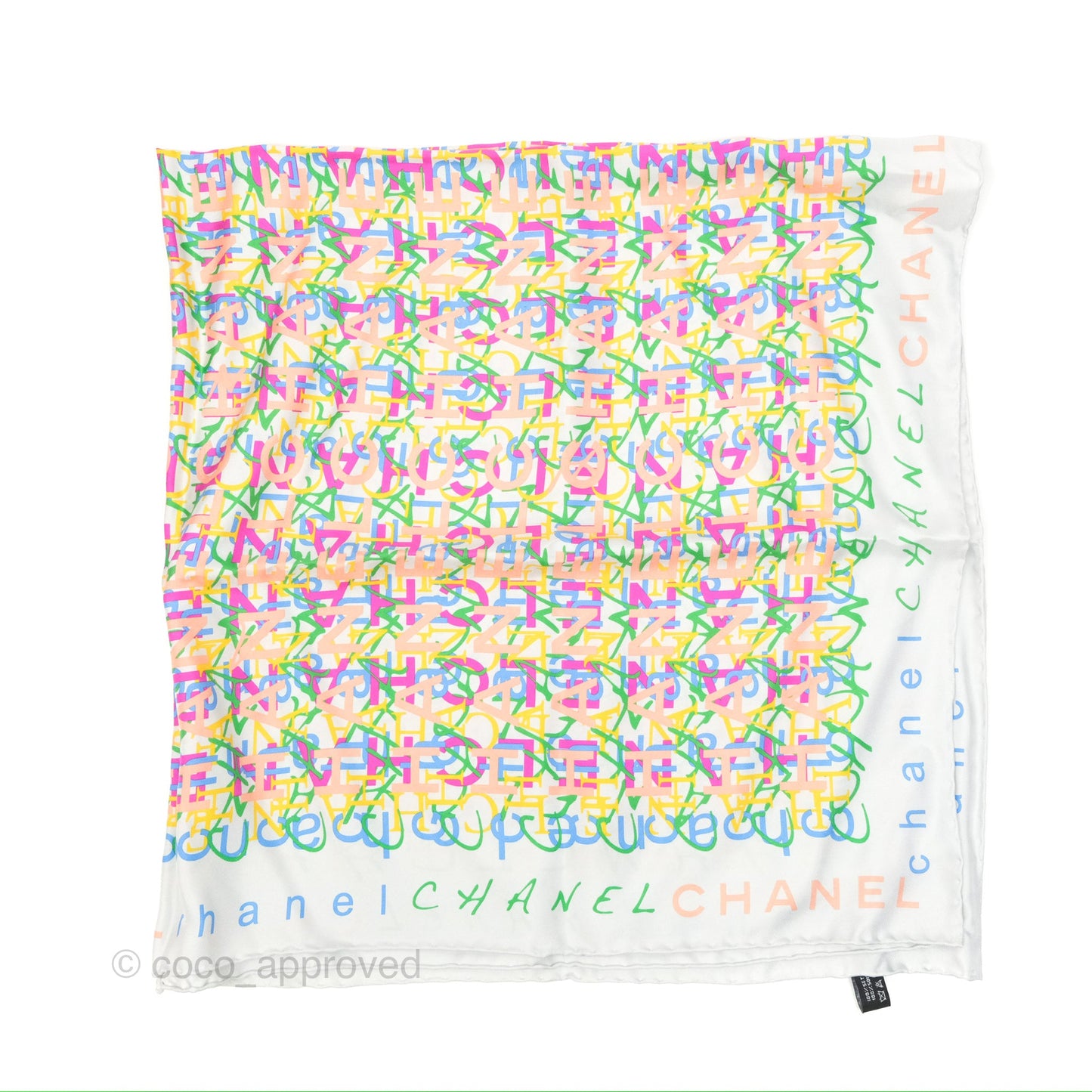 Chanel CC Logo Silk Square Scarf 90