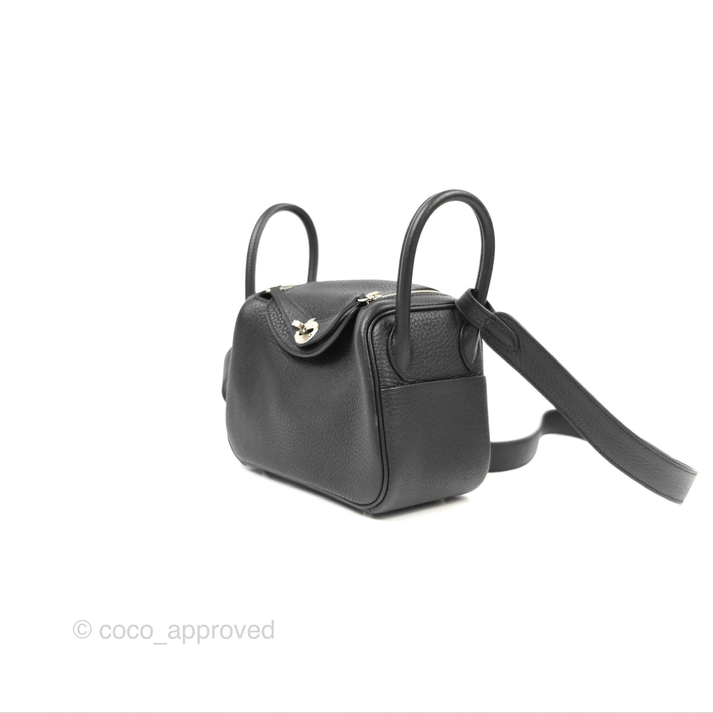 Hermès Mini Lindy 20 Black Noir Clemence Palladium Hardware