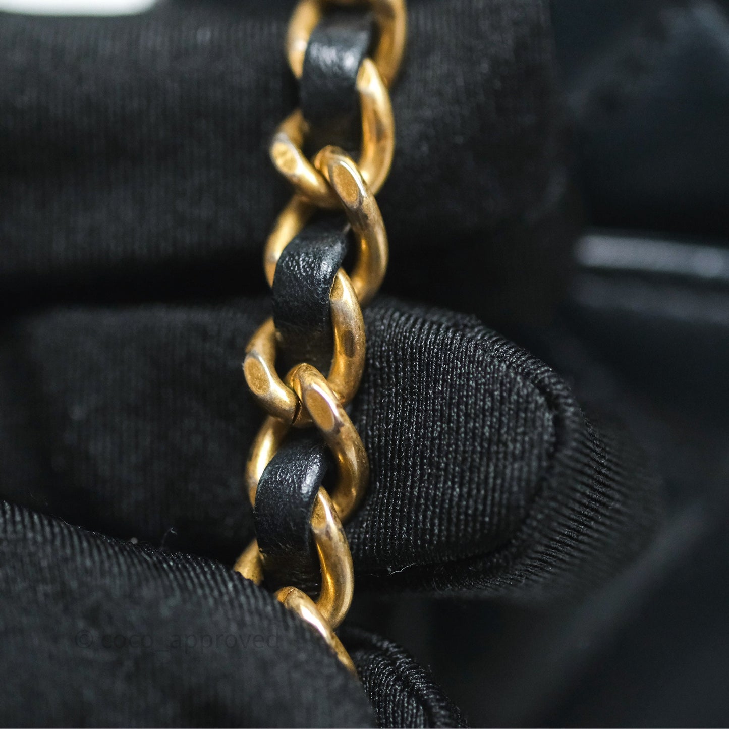 Chanel Pearl Crush Mini Square Quilted Black Lambskin Aged Gold Hardware